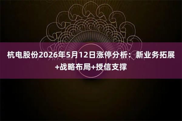 杭电股份2026年5月12日涨停分析：新业务拓展+战略布局+授信支撑